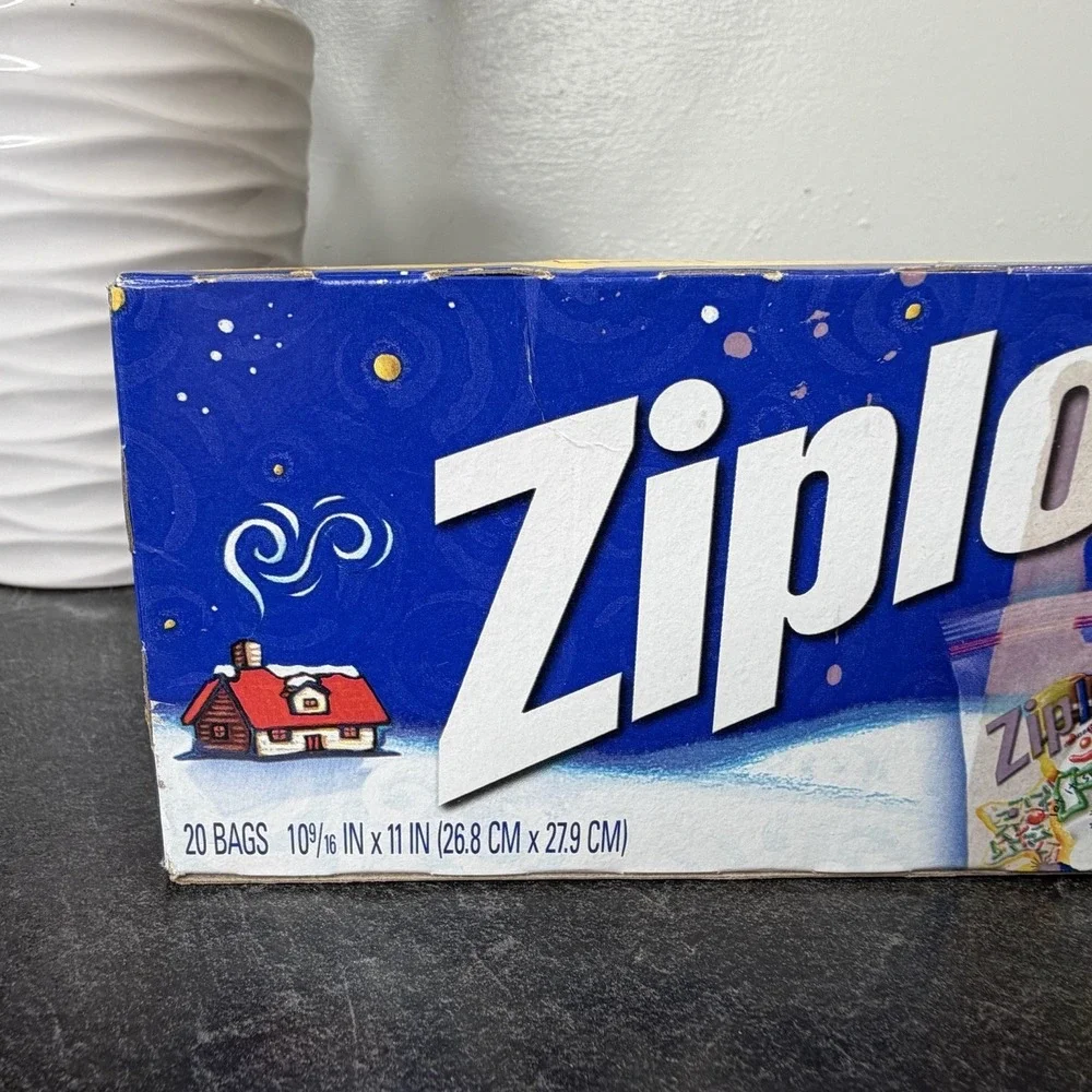 2004 Ziploc Holiday Storage Gallon Bags Festive Double Zipper 20 Count NEW